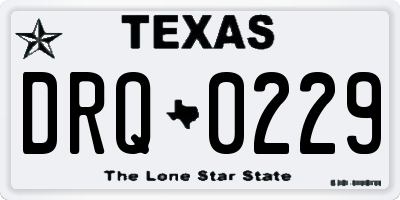 TX license plate DRQ0229
