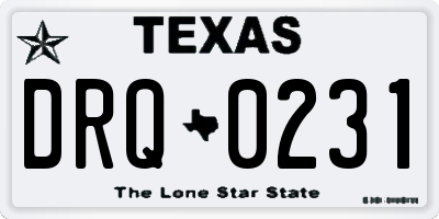 TX license plate DRQ0231