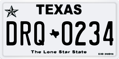 TX license plate DRQ0234
