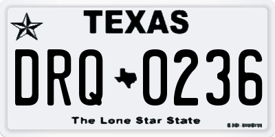 TX license plate DRQ0236