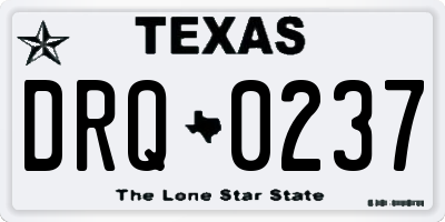 TX license plate DRQ0237