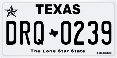 TX license plate DRQ0239