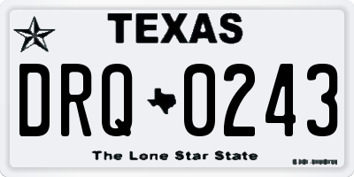 TX license plate DRQ0243