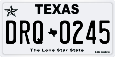TX license plate DRQ0245