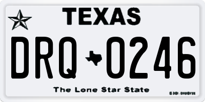 TX license plate DRQ0246