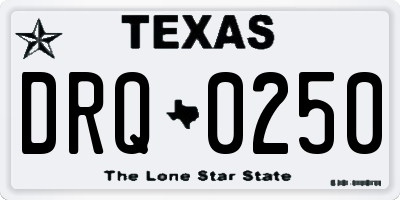TX license plate DRQ0250