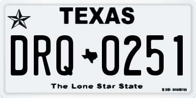 TX license plate DRQ0251