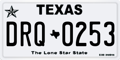 TX license plate DRQ0253