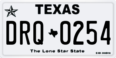 TX license plate DRQ0254