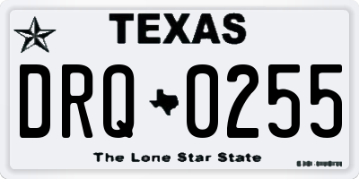 TX license plate DRQ0255