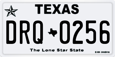 TX license plate DRQ0256