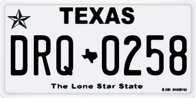 TX license plate DRQ0258