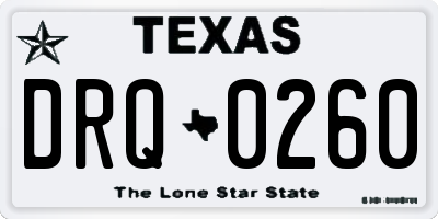 TX license plate DRQ0260