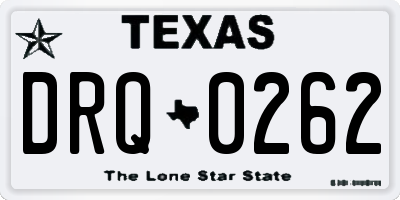 TX license plate DRQ0262