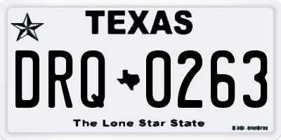 TX license plate DRQ0263