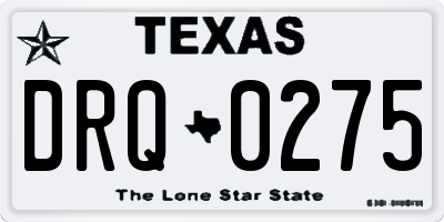 TX license plate DRQ0275