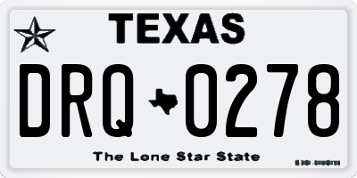 TX license plate DRQ0278