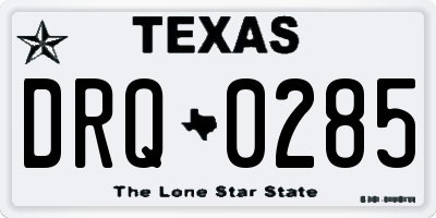 TX license plate DRQ0285