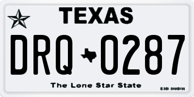 TX license plate DRQ0287