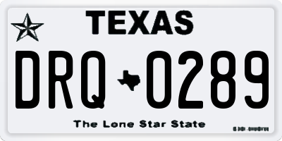 TX license plate DRQ0289