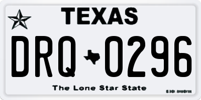 TX license plate DRQ0296
