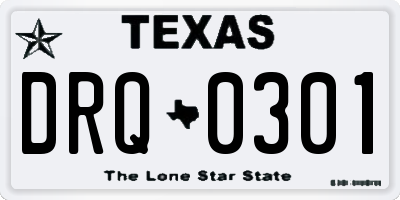 TX license plate DRQ0301