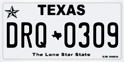 TX license plate DRQ0309