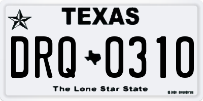 TX license plate DRQ0310