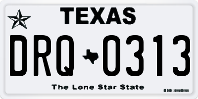 TX license plate DRQ0313