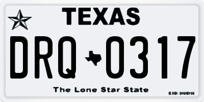 TX license plate DRQ0317
