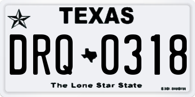 TX license plate DRQ0318