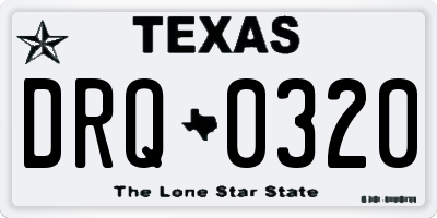 TX license plate DRQ0320