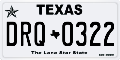 TX license plate DRQ0322
