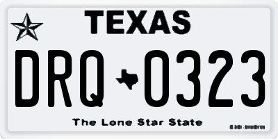 TX license plate DRQ0323