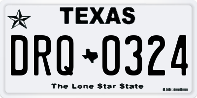 TX license plate DRQ0324
