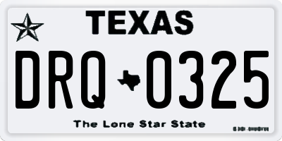 TX license plate DRQ0325