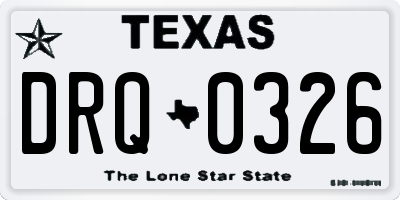 TX license plate DRQ0326