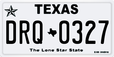 TX license plate DRQ0327