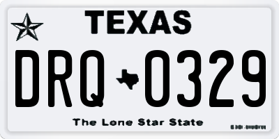 TX license plate DRQ0329