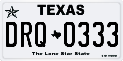 TX license plate DRQ0333