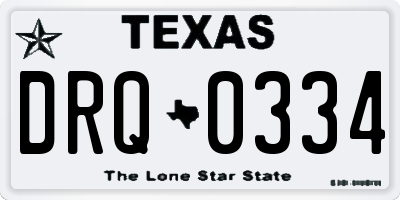 TX license plate DRQ0334