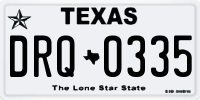 TX license plate DRQ0335