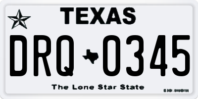 TX license plate DRQ0345