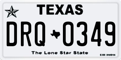 TX license plate DRQ0349