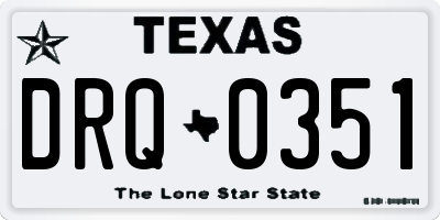 TX license plate DRQ0351