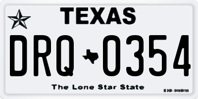 TX license plate DRQ0354
