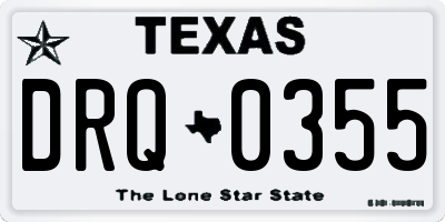 TX license plate DRQ0355