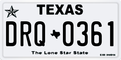 TX license plate DRQ0361