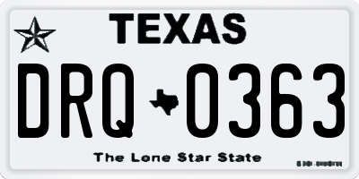 TX license plate DRQ0363