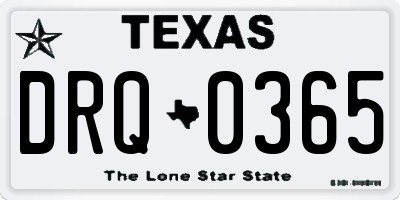 TX license plate DRQ0365
